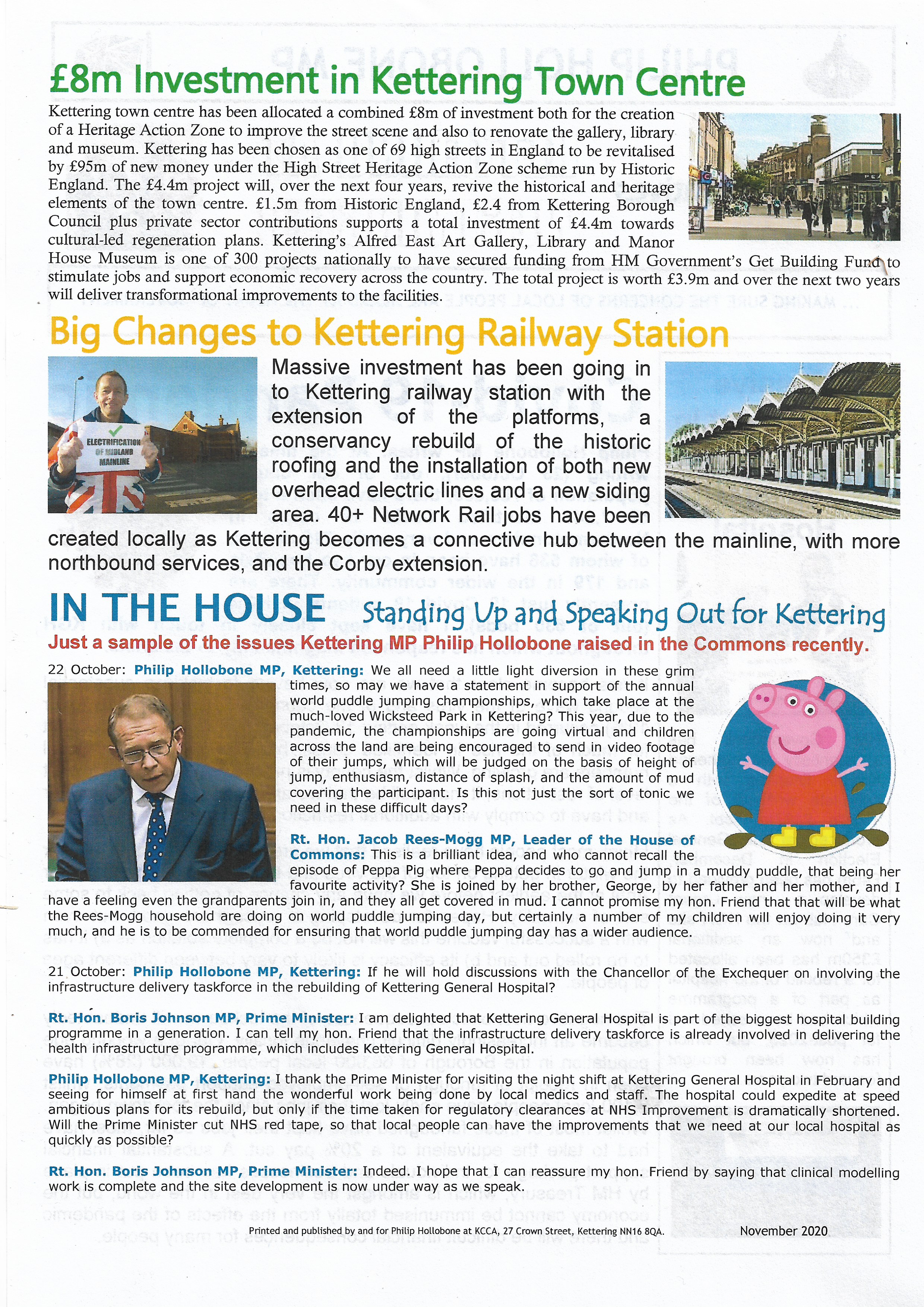 Kettering Conservative MP Philip Hollobone update November 2020