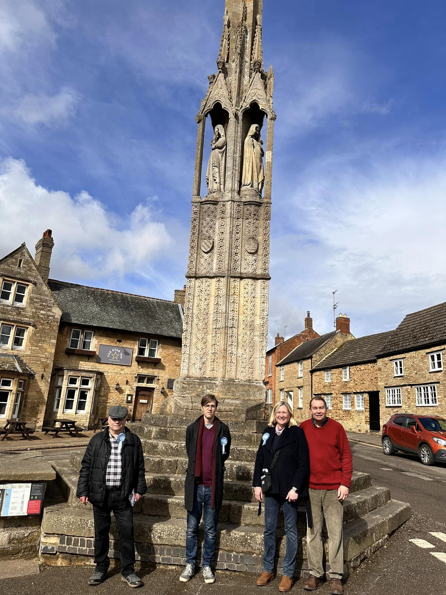 Geddington Conservatives at Eleanor Cross with Philip Hollobone MP