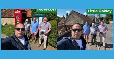 Local Conservatives and Philip Hollobone MP canvassing in Newton and Little Oakley. Kettering